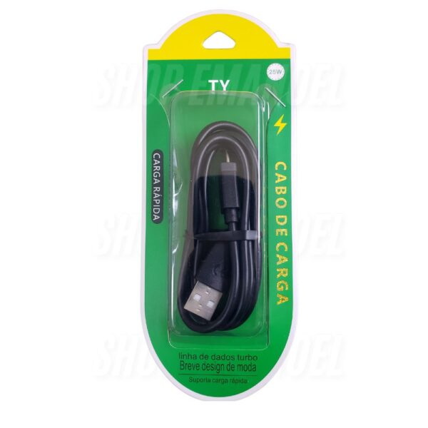 Cabo Type C Turbo 25W fast Charge 1 Metro - Imagem 2