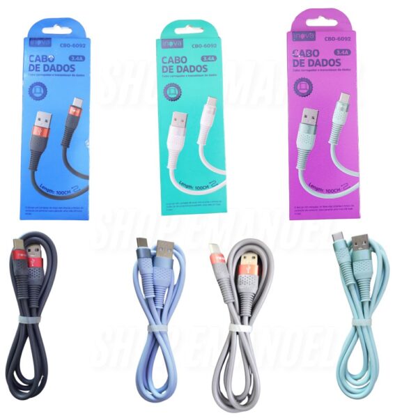 Cabo de dados USB TYPE C- 3.4A - 1 Mt CBO-6092 - Imagem 3