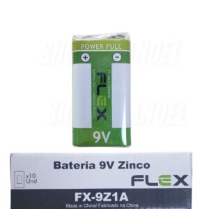 Bateria 9V de Zinco Unidades Flex FX-9Z1A