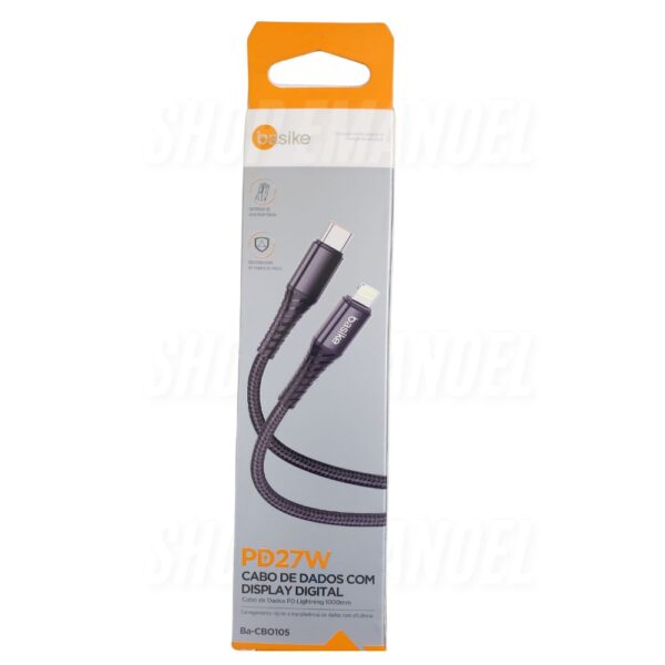 Cabo de dados USB-C Lightning - 27W- 1 Metro - BA-CBO105 - Imagem 2