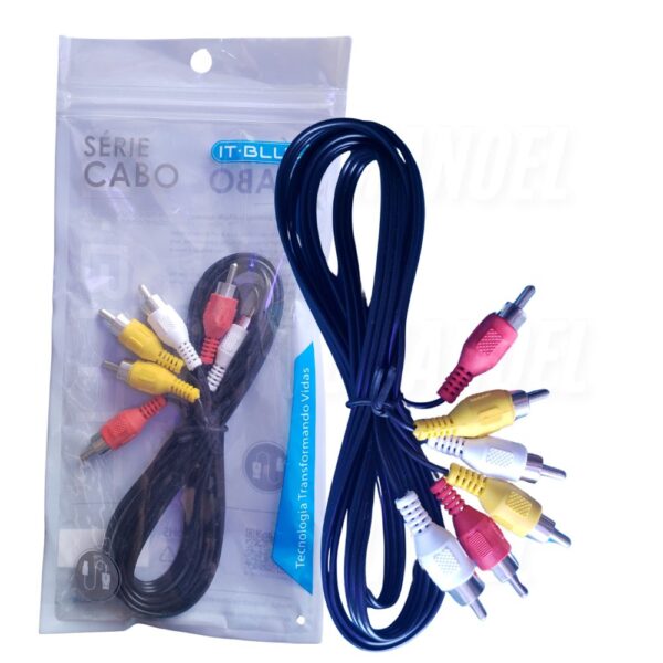 Cabo de audio e video 3RCA X 3RCA 1,5m Le-5502