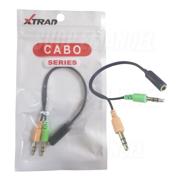 Cabo Adaptador P3 Fêmea para P2 Macho Xtrad XT-2133