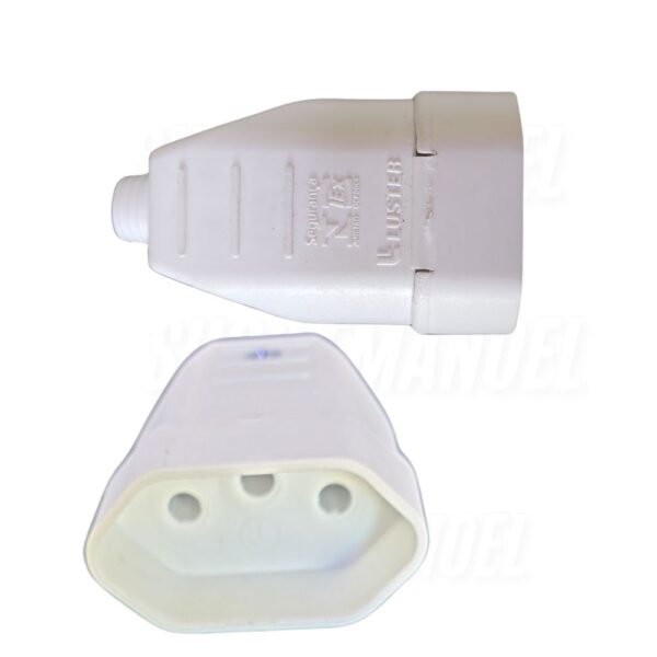Plug Tomada Eletrica 110/ 220 V 10A 2 Pinos Femea branco