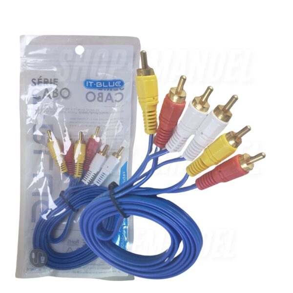 Cabo de Vídeo 3 RCA x 3 RCA It-Blue 1,5 Metros LE-1013