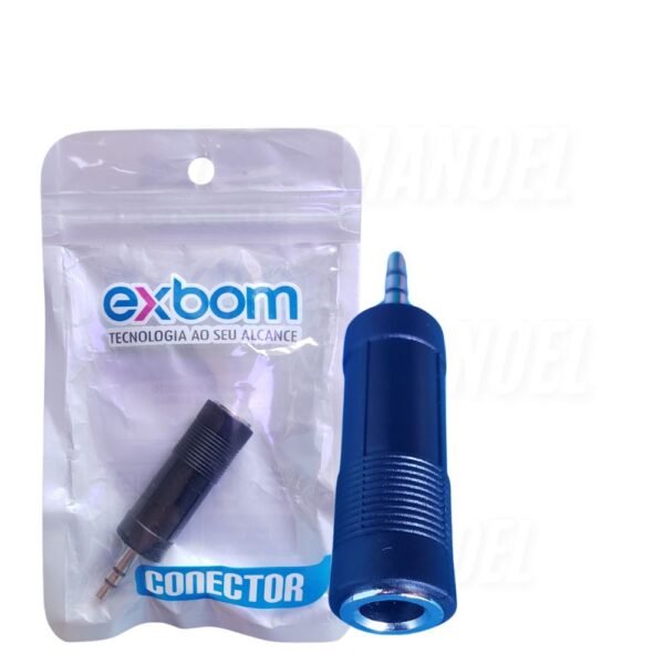 Conector Plug Adaptador P2 Macho P10 Femea LE-5533