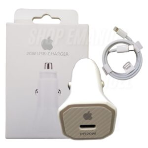Carregador Veicular Turbo Apple 20w Cabo Usb TipoC Lightning
