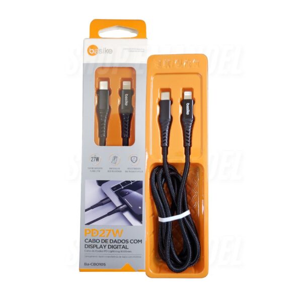 Cabo de dados USB-C Lightning - 27W- 1 Metro - BA-CBO105