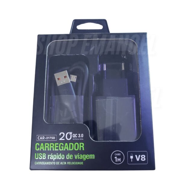 Carregador Usb V8 20W Com Cabo Inova CAR-2175D - Imagem 4