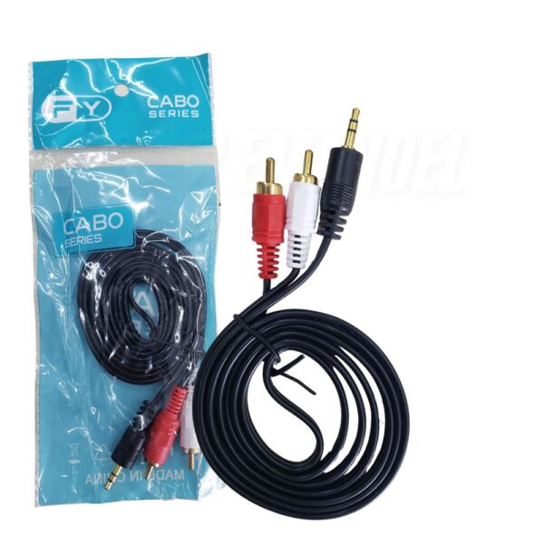 Cabo P2 estéreo para 2 RCA 1.5MT AV-FY