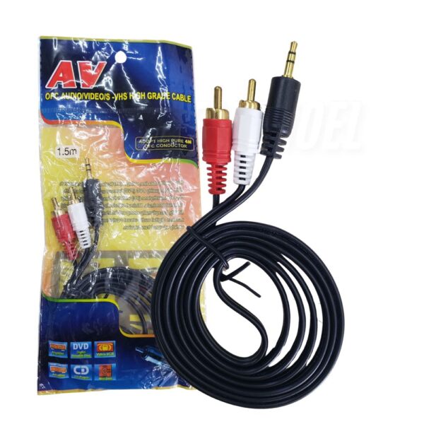 Cabo P2 estéreo para 2 RCA 1.5MT AV-FY - Imagem 3