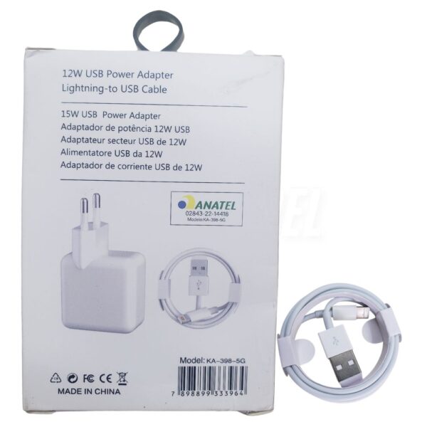 Carregador Celular Com Cabo Lightning 12w KA-398-5G - Imagem 3